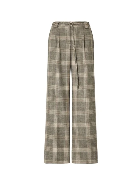 PANTALONI A PALAZZO A QUADRI DONNA