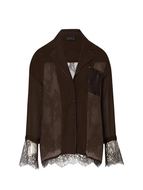 CAMICIA ELEGANTE A MANICHE LUNGHE IN PIZZO DONNA