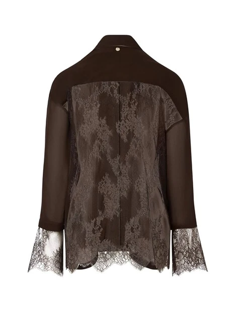 CAMICIA ELEGANTE A MANICHE LUNGHE IN PIZZO DONNA