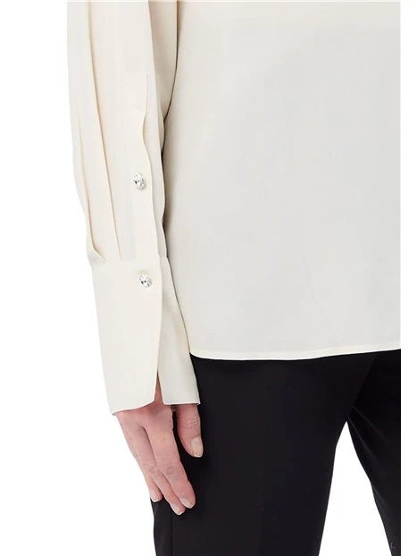 CAMICIA REGULAR CON CANNONCINO NASCOSTO DONNA