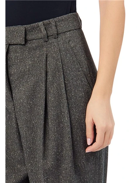 PANTALONE CHINO E A SIGARETTA TWEED DONNA DARK GREEN