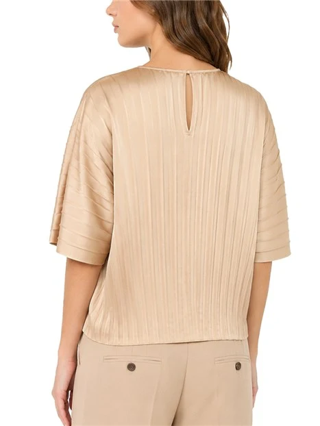 BLUSA PLISSÉ IN RASO DONNA ROSA