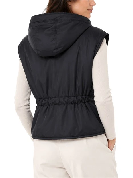 GILET CORTO REVERSIBILE IMBOTTITO CON CAPPUCCIO DONNA