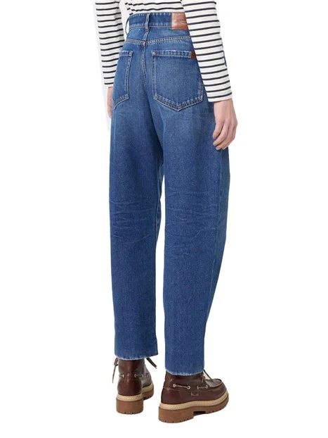 JEANS REGULAR CINQUE TASCHE IN PURO COTONE DONNA BLU
