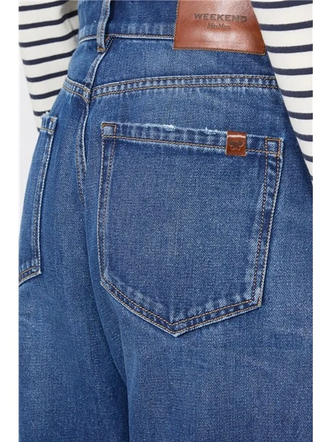 JEANS REGULAR CINQUE TASCHE IN PURO COTONE DONNA BLU
