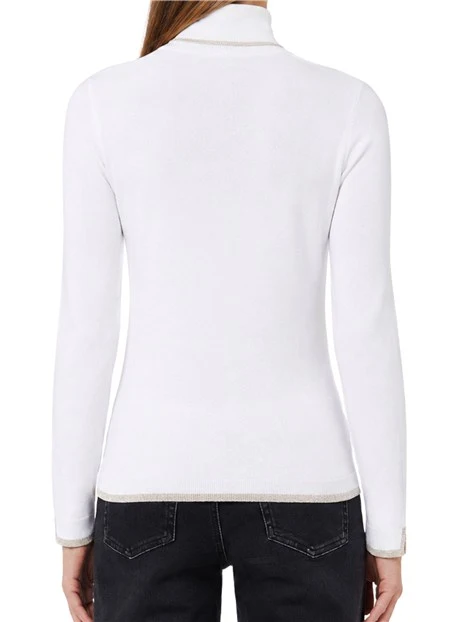 MAGLIA DOLCEVITA IN MISTO VISCOSA DONNA BIANCO