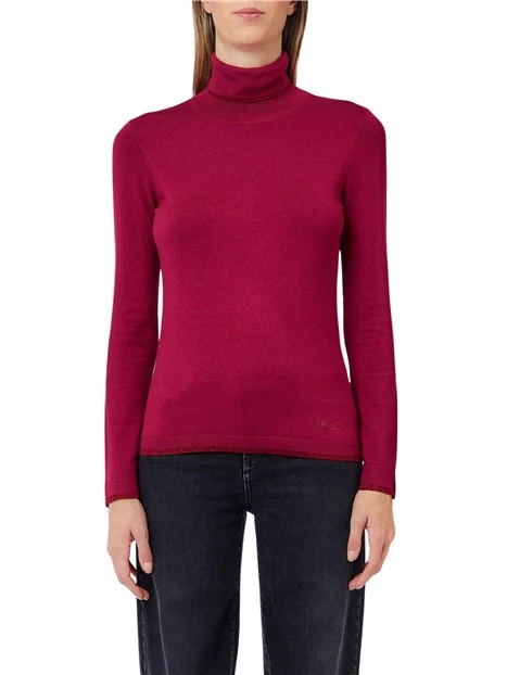 MAGLIA DOLCEVITA IN MISTO VISCOSA DONNA ROSSA