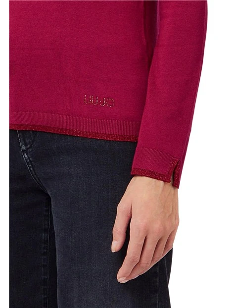 MAGLIA DOLCEVITA IN MISTO VISCOSA DONNA ROSSA