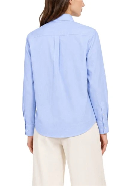 CAMICIA OXFORD CON LOGO RICAMATO DONNA AZZURRO