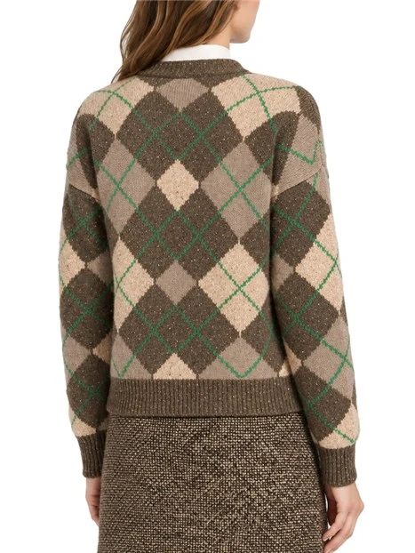 CARDIGAN ARGYLE IN LANA CON INTARSI DONNA