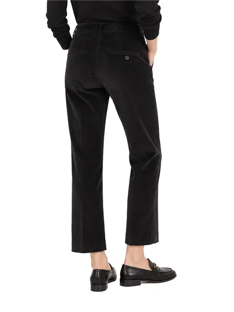 PANTALONI CROPPED IN VELLUTO MILLERIGHE DONNA NERO