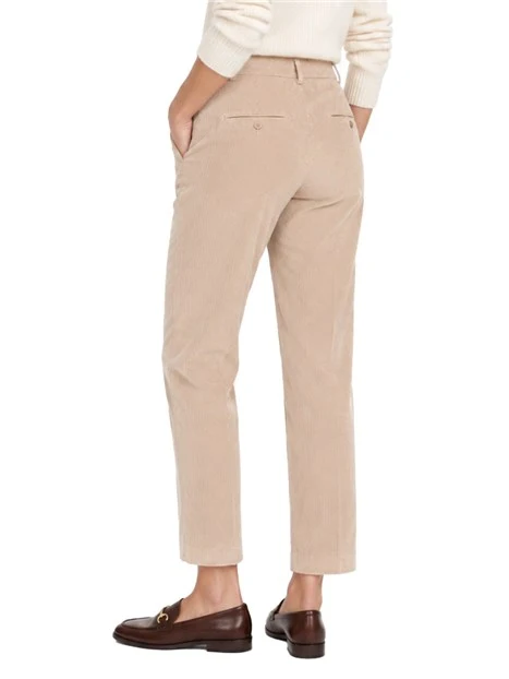 PANTALONI CROPPED IN VELLUTO MILLERIGHE DONNA BEIGE