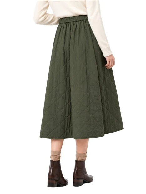 GONNA LUNGA TRAPUNTATA A ROMBI DONNA VERDE