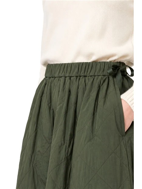GONNA LUNGA TRAPUNTATA A ROMBI DONNA VERDE