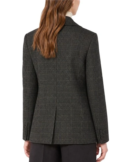 BLAZER DOPPIOPETTO IN PURA LANA PRINCIPE DI GALLES DONNA GRIGIO