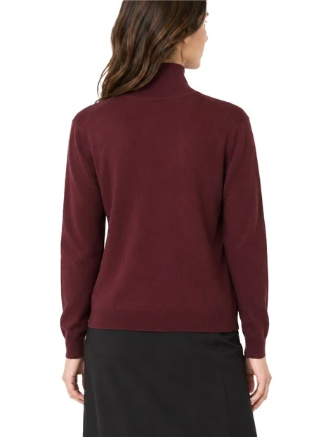 MAGLIA DOLCEVITA IN SETA E LANA DONNA BORDEAUX