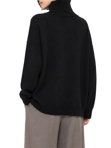 MAGLIA DOLCEVITA AMPIA IN FILATO DI PURA LANA DONNA NERO
