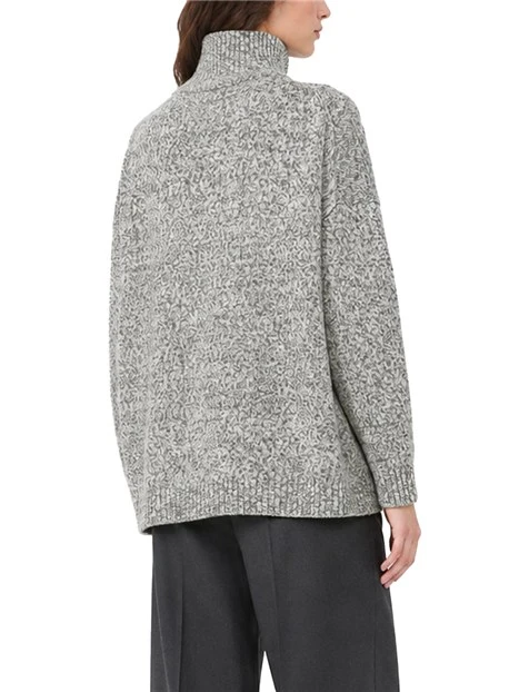 MAGLIA DOLCEVITA AMPIA IN FILATO DI PURA LANA DONNA GRIGIO SCURO