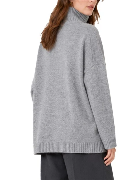 MAGLIA DOLCEVITA AMPIA IN FILATO DI PURA LANA DONNA GRIGIO