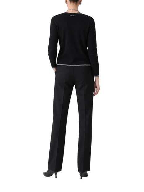 CARDIGAN CON PROFILI LUREX DONNA NERO