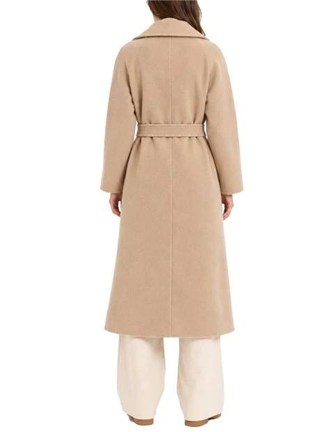 CAPPOTTO LUNGO A VESTAGLIA IN PURA LANA DONNA BEIGE