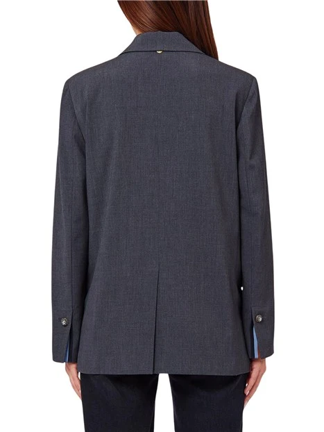 GIACCA BLAZER MONOPETTO MELANGE DONNA GRIGIO