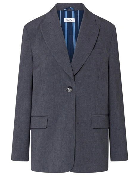 GIACCA BLAZER MONOPETTO MELANGE DONNA GRIGIO