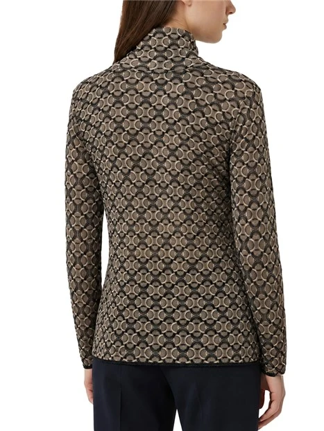 MAGLIA DOLCEVITA CON FANTASIA GEOMETRICA DONNA GRIGIO