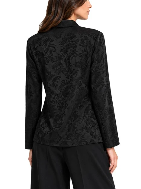 CAMICIA A VESTAGLIA IN JACQUARD DONNA NERO