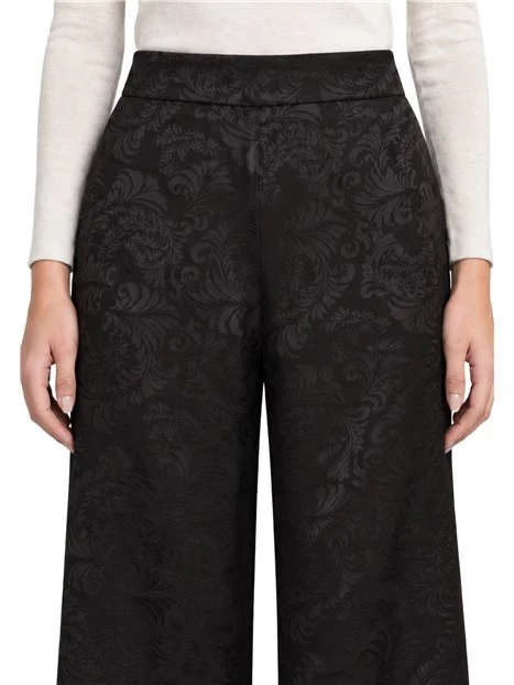 PANTALONI PALAZZO IN JACQUARD DONNA NERO