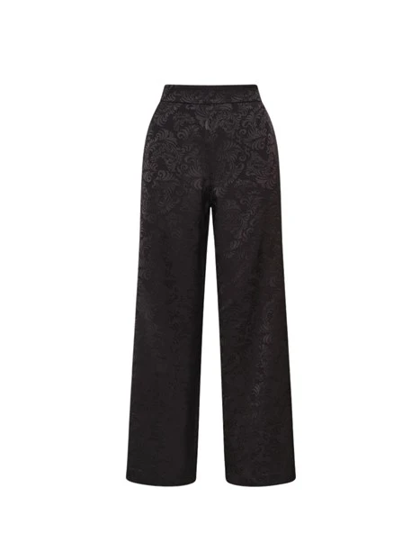 PANTALONI PALAZZO IN JACQUARD DONNA NERO