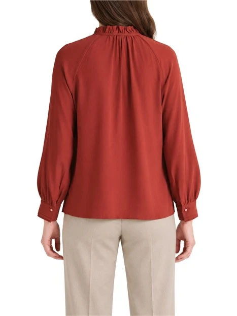 BLUSA IN CREPE CON APERTURA A GOCCIA DONNA BORDEAUX