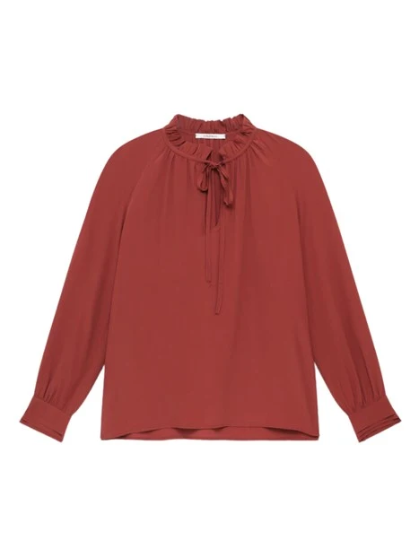 BLUSA IN CREPE CON APERTURA A GOCCIA DONNA BORDEAUX