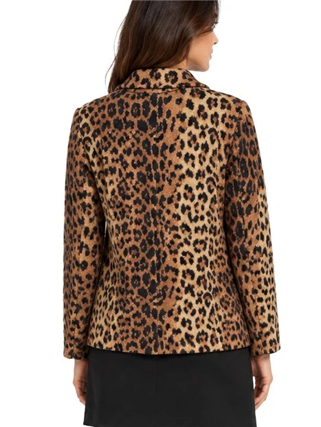 BLAZER IN MAGLIA JACQUARD DONNA MARRONE