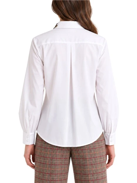 CAMICIA CON COLLO RICAMATO DONNA BIANCO