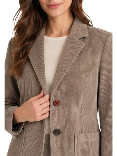 GIACCA BLAZER IN VELLUTO A COSTE DONNA GRIGIO