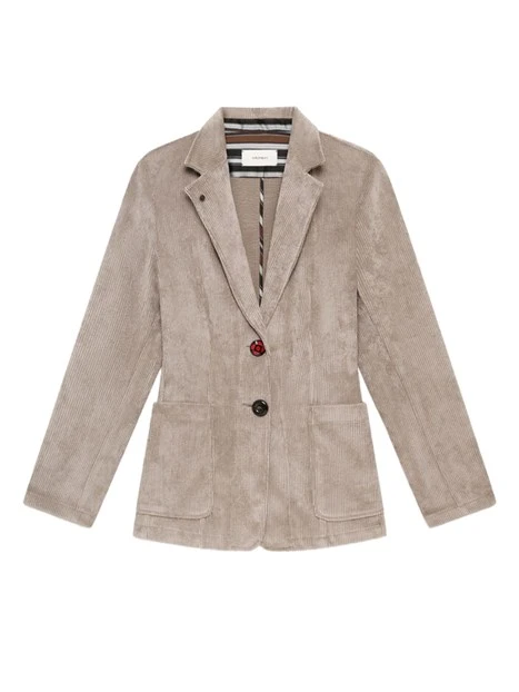 GIACCA BLAZER IN VELLUTO A COSTE DONNA GRIGIO