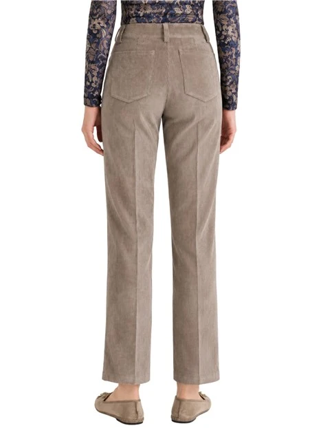 PANTALONI CHINO IN VELLUTO A COSTE DONNA GRIGIO