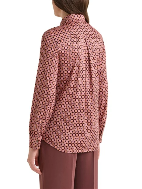 CAMICIA IN JERSEY CON MICRO STAMPA DONNA ROSA