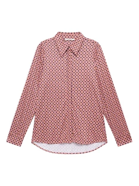 CAMICIA IN JERSEY CON MICRO STAMPA DONNA ROSA
