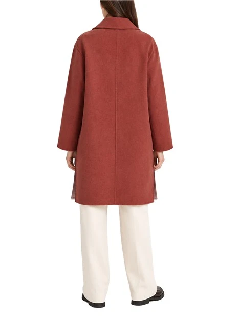 CAPPOTTO LUNGO IN LANA DOUBLE FACE DONNA BORDEAUX
