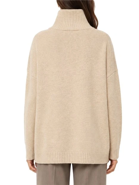 MAGLIA DOLCEVITA AMPIA IN FILATO DI PURA LANA DONNA BEIGE