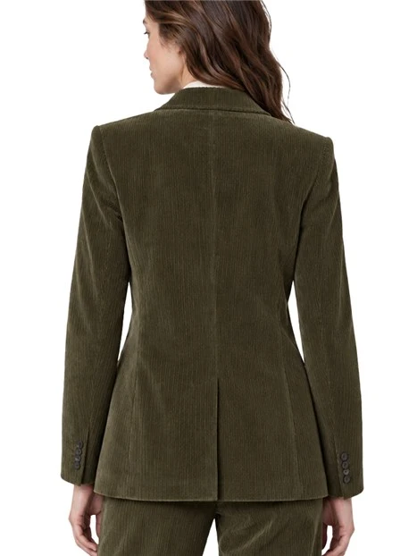 BLAZER DOPPIOPETTO IN VELLUTO DI COTONE DONNA VERDE