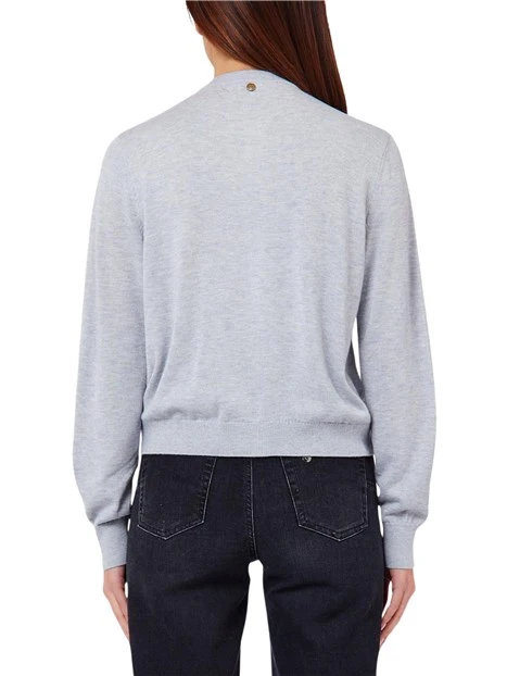 MAGLIA CARDIGAN STILE ARGYLE DONNA GRIGIO