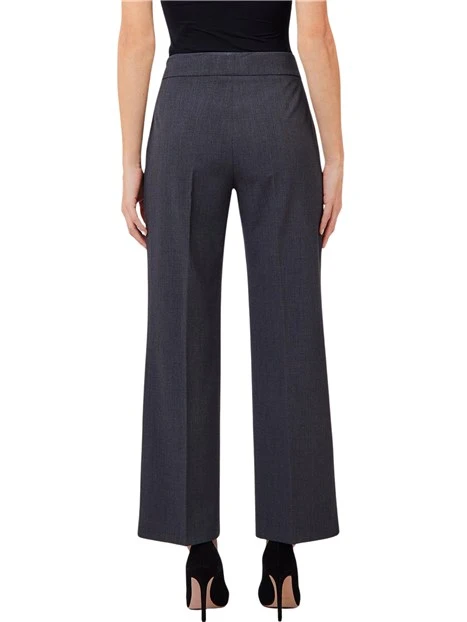 PANTALONI CROPPED IN TESSUTO MELANGE DONNA GRIGIO SCURO