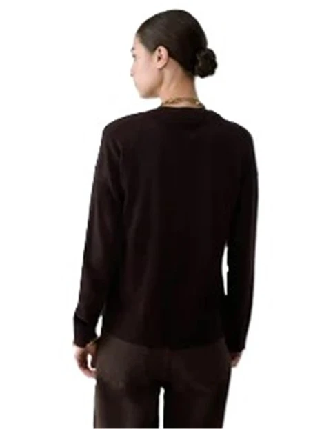 MAGLIA GIROCOLLO CON LOGO DONNA MARRONE SCURO