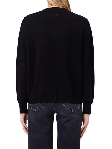 MAGLIA GIROCOLLO CON PORTAFORTUNA DONNA NERO