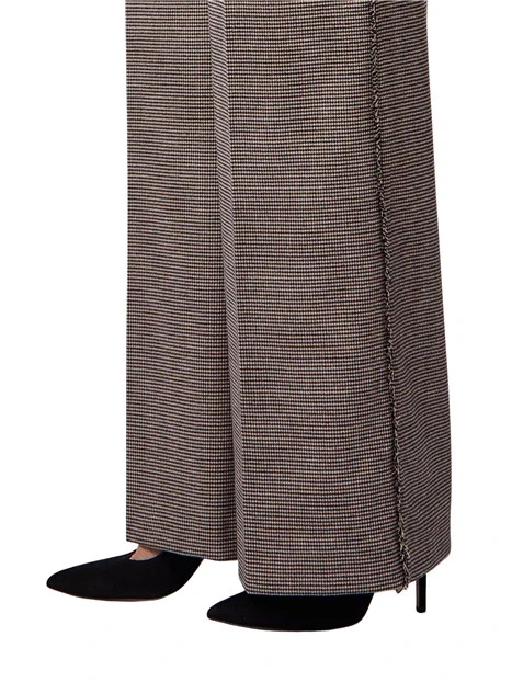 PANTALONE PALAZZO IN PIED DE POULE DONNA GRIGIO