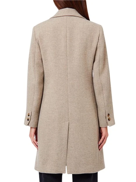 CAPPOTTO LUNGO EFFETTO NAVETTA DONNA BEIGE