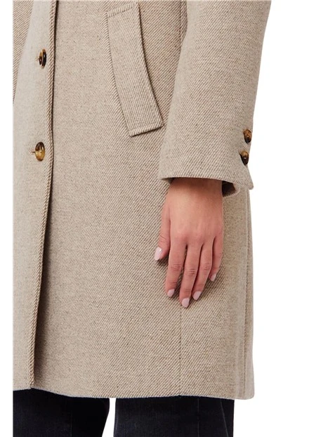 CAPPOTTO LUNGO EFFETTO NAVETTA DONNA BEIGE